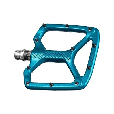 Image de Funn Python Pédales Plates pour Vélo de à Plateforme Large BMX/VTT, Axe en CrMo 9/16 Pouces (Turquoise)
