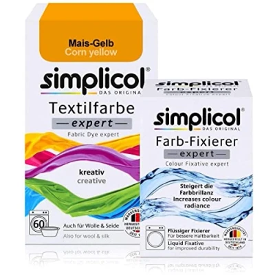 Image de simplicol : Kit Complet Teinture Expert + fixateur Votre Express (Paquet 300g Flacon 90ml) Jaune maïs