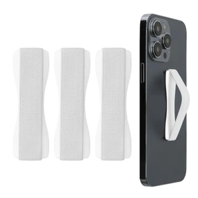 Image de kwmobile 3X Support Doigt Smartphone Accessoire pour téléphone Portable Sangle poignée Dos Blanc