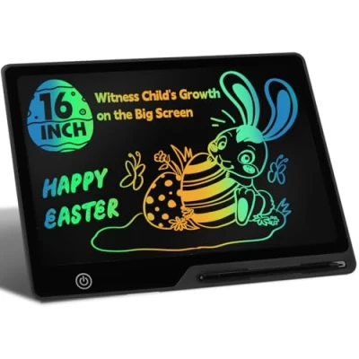 Image de 16 Pouces Tablette d&#039;écriture LCD Rechargeable, Portable Dessin Enfant Effaçable Écriture, et liste de mémorisation Ardoise Magique Educatif Cadeau pour Enfants Jouets Noirs