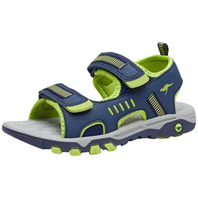 Image de KangaROOS K Logan Sneakers Basses, Bleu (Dark Navy/Lime 4054), 37 EU