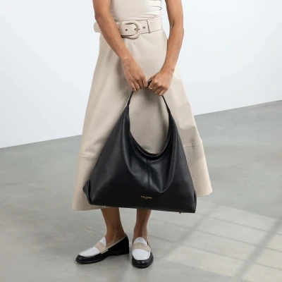 Image de Isabel Bernard Honoré Grace en cuir de veau noir sac à bandoulière pour femmes