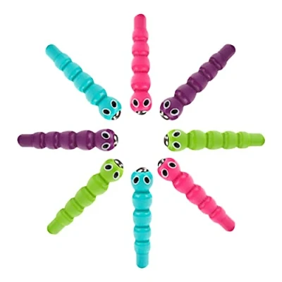 Image de Nene Toys 8 vers Magnétiques Colorés Lot Supplémentaire de Set Jeu Nourrir l’Oiseau pour Les Petits 2 Ans et Plus Promeut la Motricité Fine Le Développement Coordination œil Main