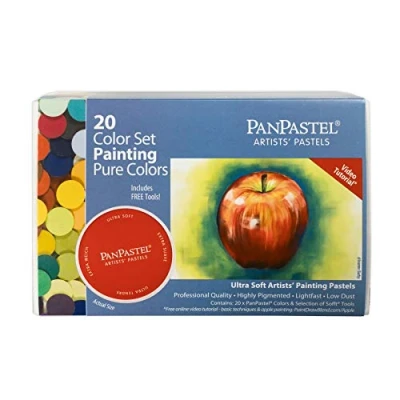 Image de PANPASTEL Set de 20 couleurs pastel sec, 9ml chacune, utilisable avec fuseau, crayon, marqueur, peinture + assortiment d’outils Sofft Basique