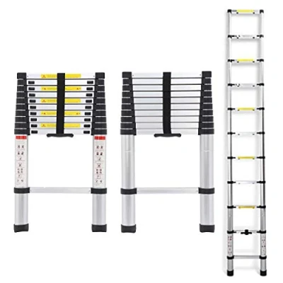 Image de échelles Multi Purpose télescopique en aluminium 3.2 m 10,5 Pieds Capacité de 150 kilogram DIY pliable extensible Builder Loft extension 11 étapes Portable