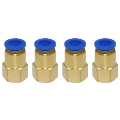 Image de Lot de 4 raccords pneumatiques avec filetage intérieur 1/4&quot; vers 10 mm Qualité industrielle (1/4&quot; mm)