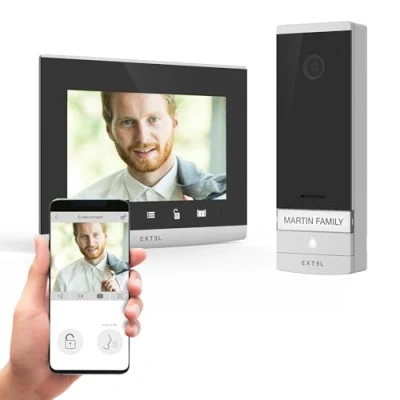 Image de Extel Visiophone filaire connecté Connect 2 ultra plat facile a installer smartphone ou depuis votre moniteur 7&#039; tactile vision nocturne wifi