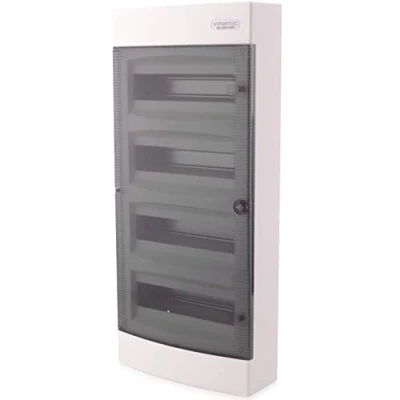 Image de Boîte à fusibles en saillie IP40 Boîtier de distribution 4 rangées jusqu&#039;à 48 modules Porte transparente pour l&#039;installation dans une pièce sèche la maison