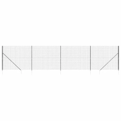 Image de vidaXL Clôture en Treillis métallique et ancrage Anthracite 1,4x10 m