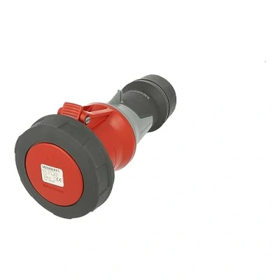Image de mennekes 14212p Power top Xtra connecteur avec surface en caoutchouc, protection IP 67, 6 heures Terre Position, 5 pôles, 63 A Courant, 400 V, rouge