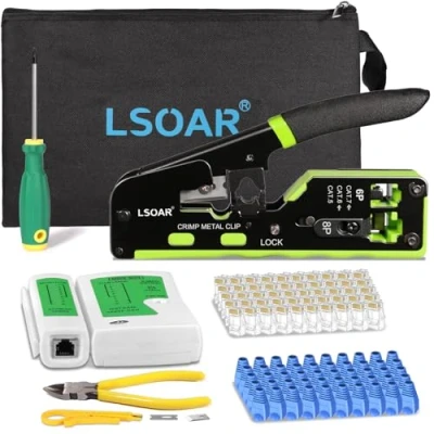 Image de Lsoar Kit d&#039;outils de sertissage RJ45 pour Ethernet