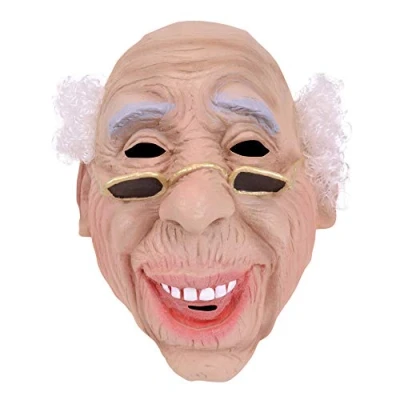 Image de Bristol Novelty BM235 Masque de vieillard avec cheveux, taille unique Halloween