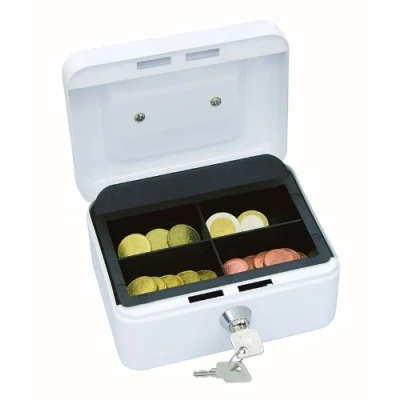 Image de Wedo 145100X Caissette à monnaie 4 compartiments 15,2 x 11,5 8 cm Blanc