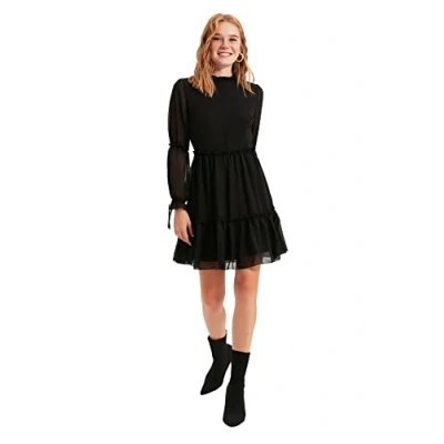 Image de Trendyol Robe froncée Noire décontractée, 42 Femme
