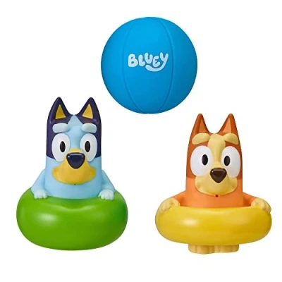 Image de Bluey Official 3 Pack Bath Squirters Toy with Bluey, Bingo and Ball, Jaune
