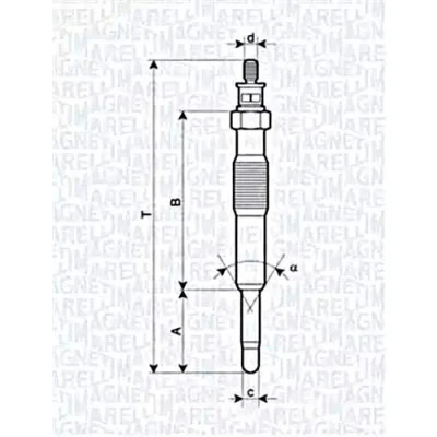 Image de MAGNETI MARELLI 062900017304 Bougie de préchauffage 11V 10A M10X1 RENAULT: CLIO 2, Kangoo I Express,