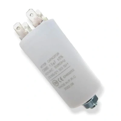 Image de DEKAROX Condensateur universel 1,5 µF 450 V Ø 30 x 57 mm avec connecteurs AMP 6,3 Vis de fixation M8 CBB60 démarrage et course pour appareils électroménagers
