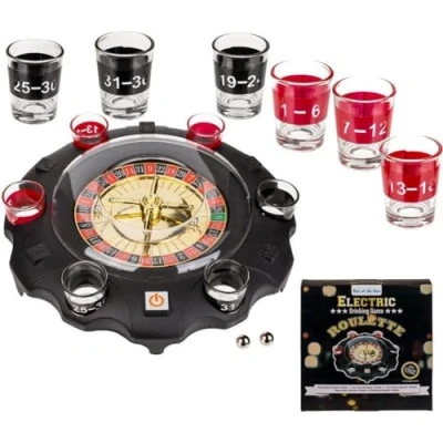 Image de Out of the blue Jeu d&#039;alcool électronique à roulettes avec 6 Verres, Multicolore, D : env. 26,5 cm