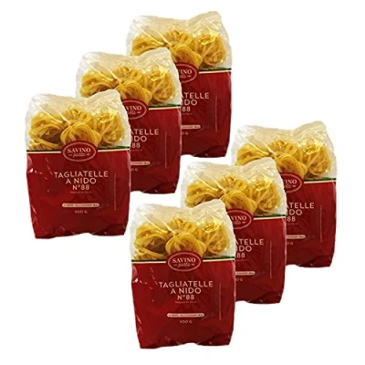 Image de Lot 6x Pâtes Tagliatelles n88 Savino Pasta paquet 500g