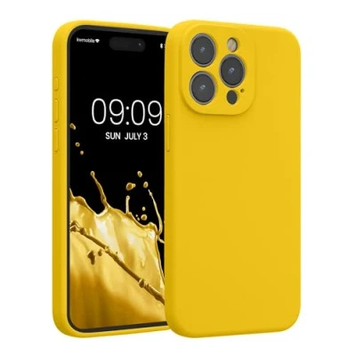 Image de kwmobile Housse Compatible avec Apple iPhone 15 Pro Max Coque de téléphone Protection Souple en TPU Silicone Jaune radieux