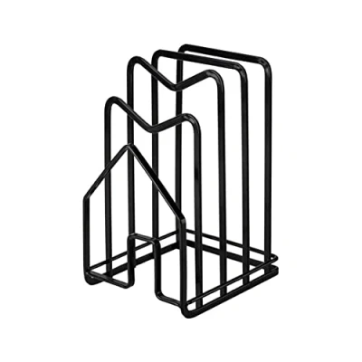 Image de Support planche a Decouper, à Découper, Organiseur de Plateau cuisson fin Pour Ranger Des Planches Couvercles Casseroles, Assiettes (Noir 01)