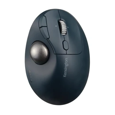 Image de Kensington Pro Fit Ergo TB550 Souris sans Fil Trackball, Bluetooth Low Energy &amp; 2,4 GHz, avec Boule de Défilement 4D Ergonomique Actionnable par Le Pouce, 51% Plastique Recyclé (K72196WW)
