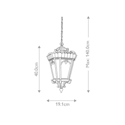 Image de KICHLER Suspension d&#039;extérieur Tournai, Ø 19 cm, bronze, aluminium, verre