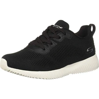 Image de Skechers Bobs Squad Tough Talk, Baskets Femme, Noir (Black White Engineered Knit Blk), 39.5 EU