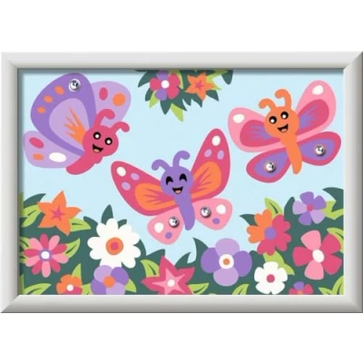 Image de Ravensburger Peinture par numéros 23763 Papillons Joyeux Enfants à partir de 7 Ans, 23763, Blanc, Moyen
