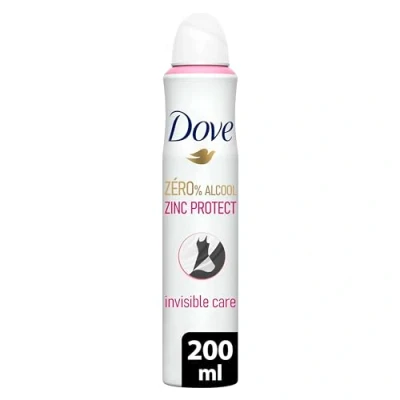 Image de DOVE Déodorant Femme Zinc Protect Spray 0% Alcool Invisible Care 72h de protection anti odeurs 200ml