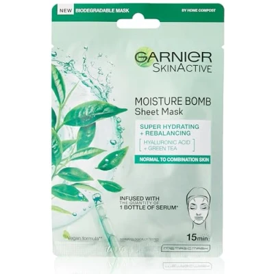 Image de Garnier Hydratation Bombe Thé Vert Hydratant Visage Feuille Masque