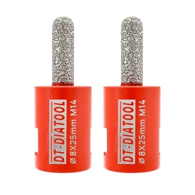 Image de DT DIATOOL mèche diamantée pour l&#039;enlèvement du mortier 8x25mm, 2 pièces Fraises à le ratissage des joints de briques