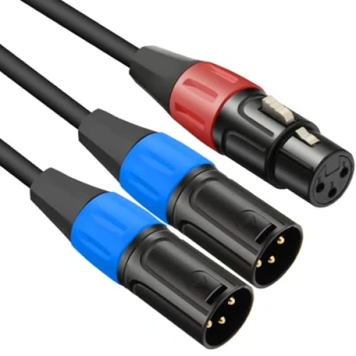 Image de JOMLEY XLR Câble Séparateur, 1 Femelle Jack à 2 Mâle Fiche Y Séparateur Équilibré Microphone Micro DMX 1,5 M