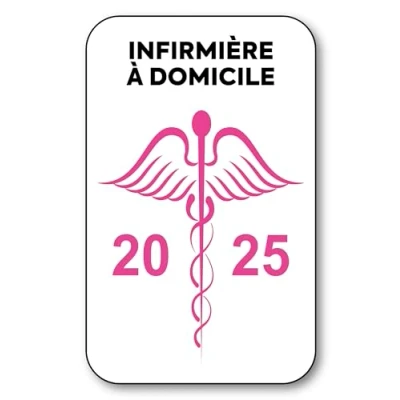 Image de SIGNAL SAFETY Autocollant Sticker Vignette Caducée 2024 pour Pare Brise en Vitrophanie V8 Infirmière à Domicile