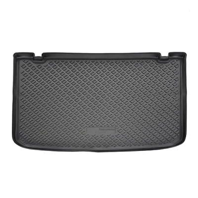 Image de Tapis de Coffre en Caoutchouc TPE Toutes Saisons pour Clio 4 3/5P. Berlina 2012 2019, Bord Haut, Noir, Antidérapant, Saisons, Adapté Animaux Compagnie