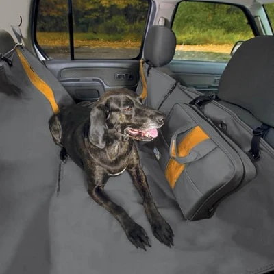 Image de Kurgo Hamac de banquette arrière Wander pour chien, Étanche et anti déchirure, 140 x 142 cm, Gris foncé