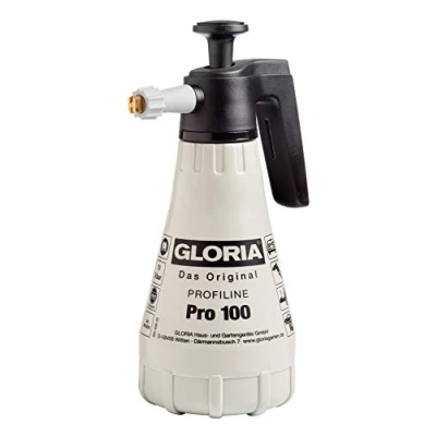 Image de Gloria Pro 100, pulvérisateur à Pression Compact de 1 L Main oléofuge AV. buse Jet Plat en Laiton p. Nettoyage Professionnel dans Le Secteur Industriel et Artisanal Noir/Blanc