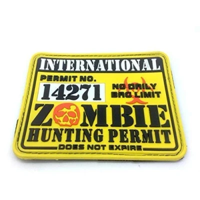 Image de Permis de Chasse Zombie International PVC Jaune Grand Airsoft Patch