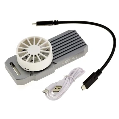 Image de KALEA INFORMATIQUE Boitier USB 4.0 Thunderbolt 4 40G pour SSD M2 NVMe. Robuste Structure antichocs en Aluminium avec Ventilateur Amovible