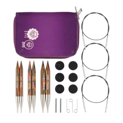 Image de KnitPro Ensemble d&#039;aiguilles à tricoter circulaires interchangeables Symfonie, grosses, 9,00, 10,00 et 12,00 mm plus accessoires
