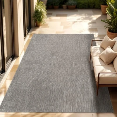 Image de Paco Home Tapis Intérieur Et Extérieur Balcon Terrasse Cuisine Monochrome Moucheté, Dimension:200 cm carré, Couleur:Pink