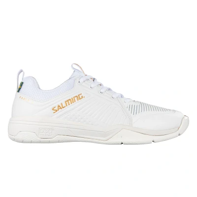 Image de Salming Eagle 2 Unisex Chaussures de handball, Taille: 41 1/3, White/gold Tissu / matière synthétique