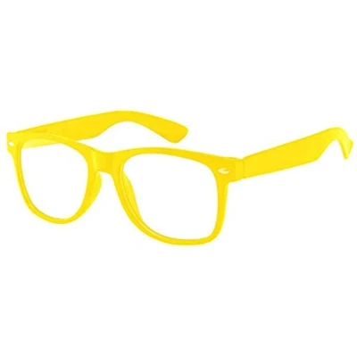 Image de Boolavard Enfants Nerd Lunettes lentille Claire Geek Fausses pour Filles garçons âge 4 12 (Jaune)