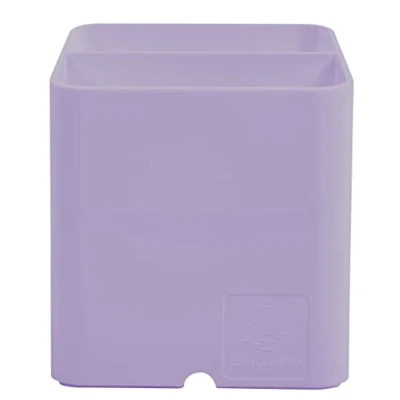 Image de Exacompta Réf. 67764D Carton de 10 pots à crayons PEN CUBE Aquarel Avec 2 compartiments taille et hauteur différentes dimensions 7,4 x 9,3 cm couleur mauve