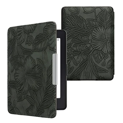 Image de kwmobile Étui Compatible avec Amazon Kindle Paperwhite Coque à Rabat magnétique Tablette eReader Similicuir Vert