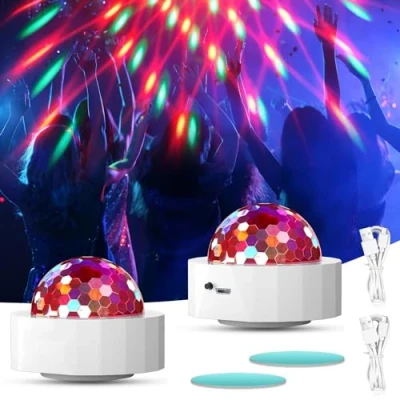 Image de Lumière Disco Ball, Jeux de Lumiere pour Soiree, DJ soirée avec contrôle la musique, scène USB enfants, voiture, soirée, bar, Noël