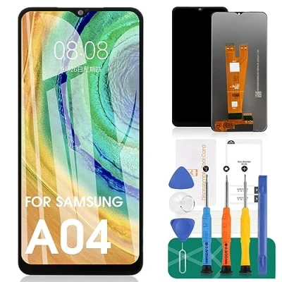 Image de Remplacement pour Samsung Galaxy A04 LCD Digitizer SM A045F A045F/DS Écran Tactile Assemblée Complet Pièces de Réparation en Noir (sans cadre)