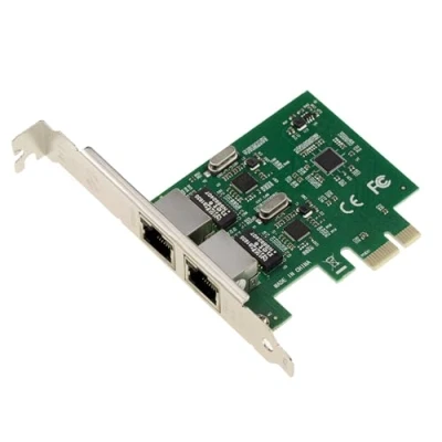 Image de KALEA INFORMATIQUE Carte contrôleur PCI Express PCIe 2 Ports RJ45 Gigabit Ethernet 10 100 1000Mbps 1G. Double Chipset Realtek Equerres Low et High Profile. Windows, Linux, Mac OS Dos