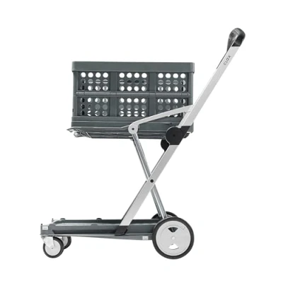 Image de CLAX® édition spéciale (Gris/Gris), Pliable Chariot de supermarché préparation Commandes avec boîte Pliante