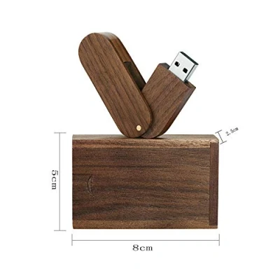 Image de Garrulax clé USB,Premium USB2.0, 16 Go / 32Go Cles USB Rotation Bois Massif Haute Vitesse Stockage de données Memory Stick Pendrive avec Boîte
